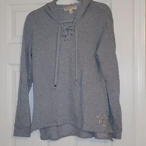 Gray hooded sweater
